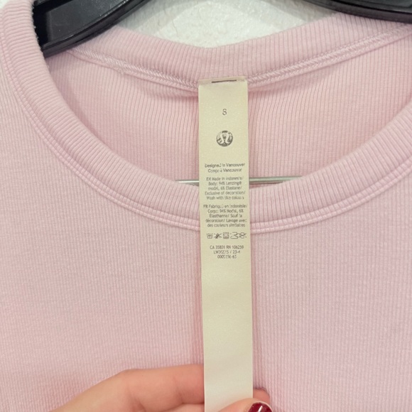 Lululemon Hold Tight Straight-Hem Cropped T-Shirt Rose Blush Size 8 - Picture 6 of 8